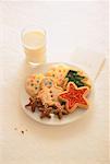Glass of Milk, Christmas Cookies And Note for Santa