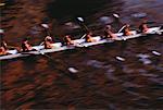Blurred View of Rowers