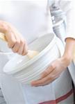Close-Up of Woman Holding Mixing Bowl