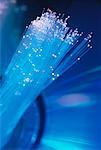 Close-Up of Fiber Optics and Compact Disc