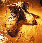 Work Boots Covered in Mud