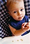 Portrait of Child Sitting in High Chair