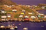 Overview of Houses near Harbor Town of Ramea Newfoundland and Labrador, Canada