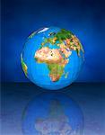 Géodésique Globe et réflexion sur l'Afrique Surface de marbre