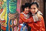 Portrait of Two Young Opera Performers, Penang, Malaysia