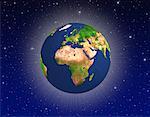 Globe en Afrique de l'espace