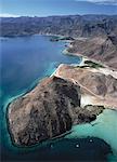 Vue aérienne de la baie Conception Playa Santispac, Baja California au Mexique