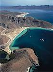 Vue aérienne de la baie de Conception Playa Santispac, Baja California au Mexique