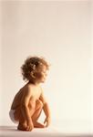 Child Wearing Diaper, Crouching