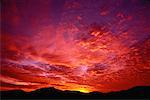 Coucher de soleil sur paysage Northern Cape, en Afrique du Sud