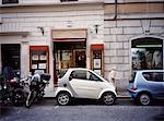 Smart Car Parked on Street Rome, Italy