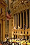 New York Stock Exchange and Busy Street, New York, New York, USA