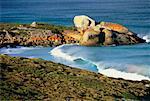 Waves and Rocky Shoreline Mount William National Park Bay of Fires, Tasmania, Australia