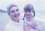 Portrait of Grandmother and Granddaughter on Beach