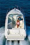 Gens en bateau, excès de vitesse sur l'eau Miami, Florida, USA