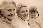 Portrait of Great Grandmother Grandmother and Granddaughter