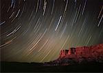 Rock Formation and Star Trails Utah, USA