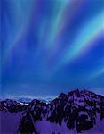 Mountains and Northern Lights Alaska, USA