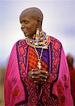 Portrait of Masai Woman Outdoors Kenya, Africa