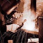 Close-Up of Person Welding