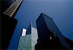 Looking Up at Office Towers and Sky, New York, New York, USA