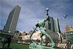 Statue und Sitz der Vereinten Nationen New York, New York, USA