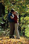 Couple Kissing Outdoors in Autumn Caledon, Ontario, Canada