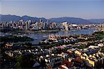 Overview of City and Mountains Vancouver, British Columbia Canada