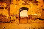 Decaying Stone Wall with Doorway And Graffiti, Oaxaca, Mexico