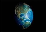 Amérique du Sud et le nord de Globe terrestre
