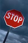 Stop Sign and Cloudy Sky