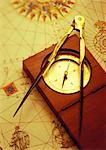 Antique Map and Compass