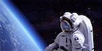 Astronaute dans l'espace sur terre