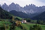 Dolomites et paysage, St. Magdalena, Italie