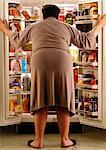 Back View of Person Looking in Fridge