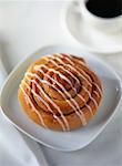 Cinnamon Bun and Cup of Coffee