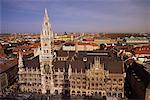 Paysage urbain et New Town Hall à Munich, Allemagne