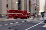 Fire Truck on City Street Toronto, Ontario, Canada