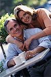 Portrait of Mature Couple at Outdoor Cafe