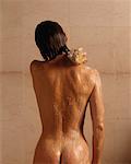 Back View of Woman in Shower
