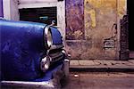 Close-Up of Antique Car and Building Havana, Cuba