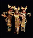 Portrait of Legong Dancers in Costume Bali, Indonesia