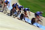 Blurred View of People Track Cycling