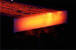 Slab of Molten Steel on Casters