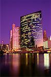 Office Towers at Dusk, Chicago, Illinois, USA