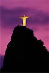 Christ Statue on Corcovado Mountain at Sunset Rio de Janeiro, Brazil