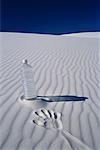 Impression Left by Hand Reaching For Water Bottle in Desert White Sands National Monument New Mexico, USA