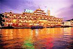 Jumbo Floating Restaurant at Night Aberdeen Harbour, Hong Kong China