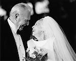 Mature Bride and Groom, Face to Face, Smiling