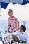 Two Mature Men on Sailboat